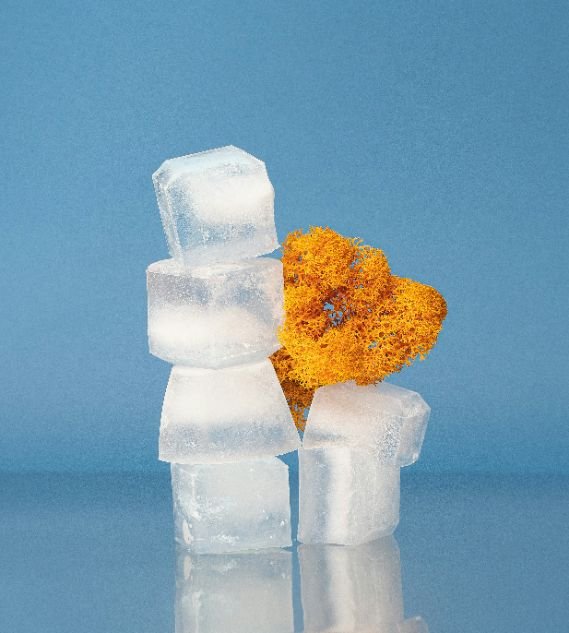 A visual metaphor for the DBT TIP skill: ice cubes representing the temperature technique used to quickly calm intense emotions.